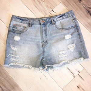 Forever 21 Distressed Cutoff Shorts High Rise 12"